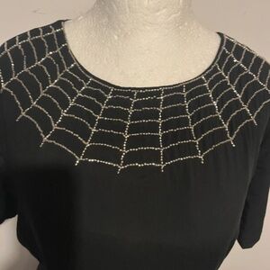 REDUCED ! Stunning Nicoletta Carlone beaded spiderweb 40s fit & flare tea dress